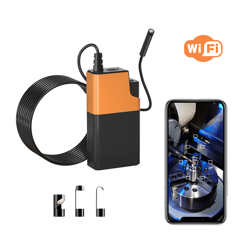 Inskam ALS100 1080P 5M Wifi Industrial Endoscope HD Camera 8Mm Lens with 6 LED Lights Built-In IPEX Antenna - MRSLM