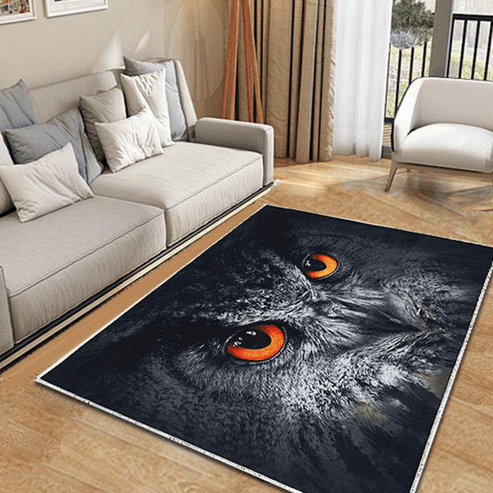 Cute Tiger/Cat/Owl 3D Print Modern Rug Carpet Non-Slip Soft Anti-Skid Carpet Floor Area Mat Shaggy Rug Living Room Bedroom Rugs - MRSLM