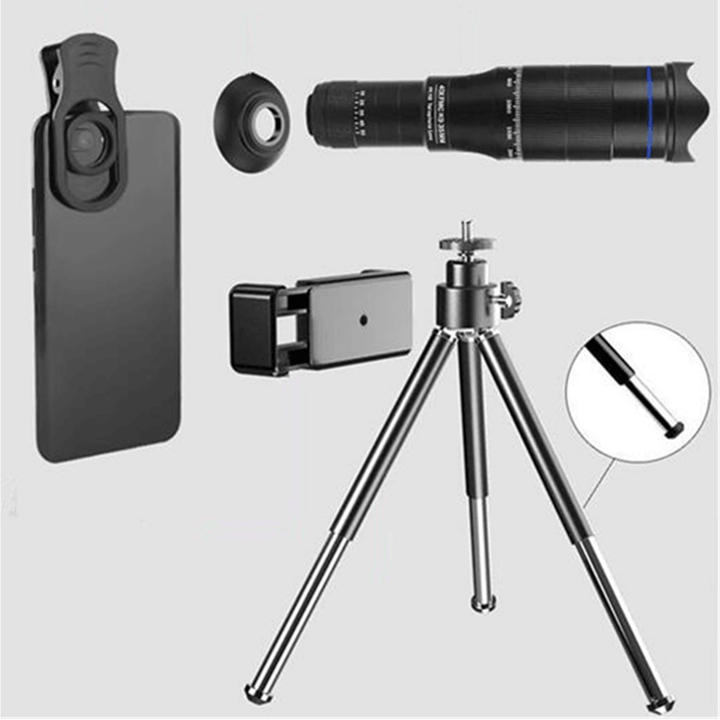 40X HD Phone Camera Lens Smart Double Lens Zoom Telescope Set Fish Eye Len Monocular for Outdoor Camping Travel - MRSLM