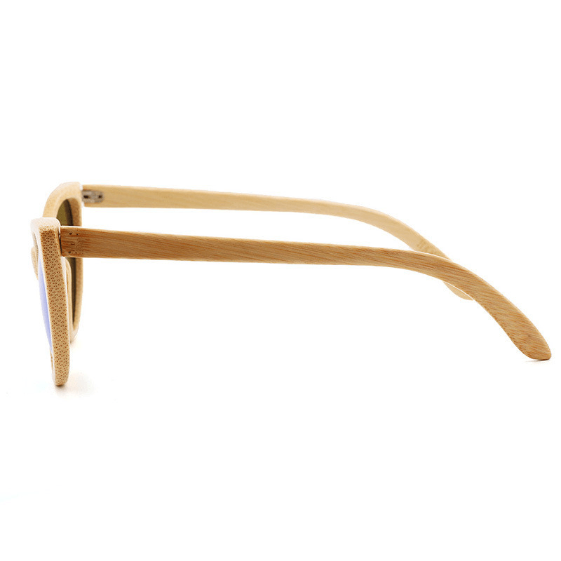 polarized bamboo frame sunglasses, view 4 - MRSLM