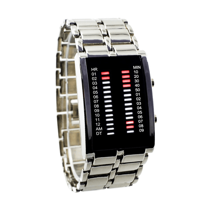 Binary LED Display Men Business Luminous Waterproof Electronic Digital Watches - MRSLM