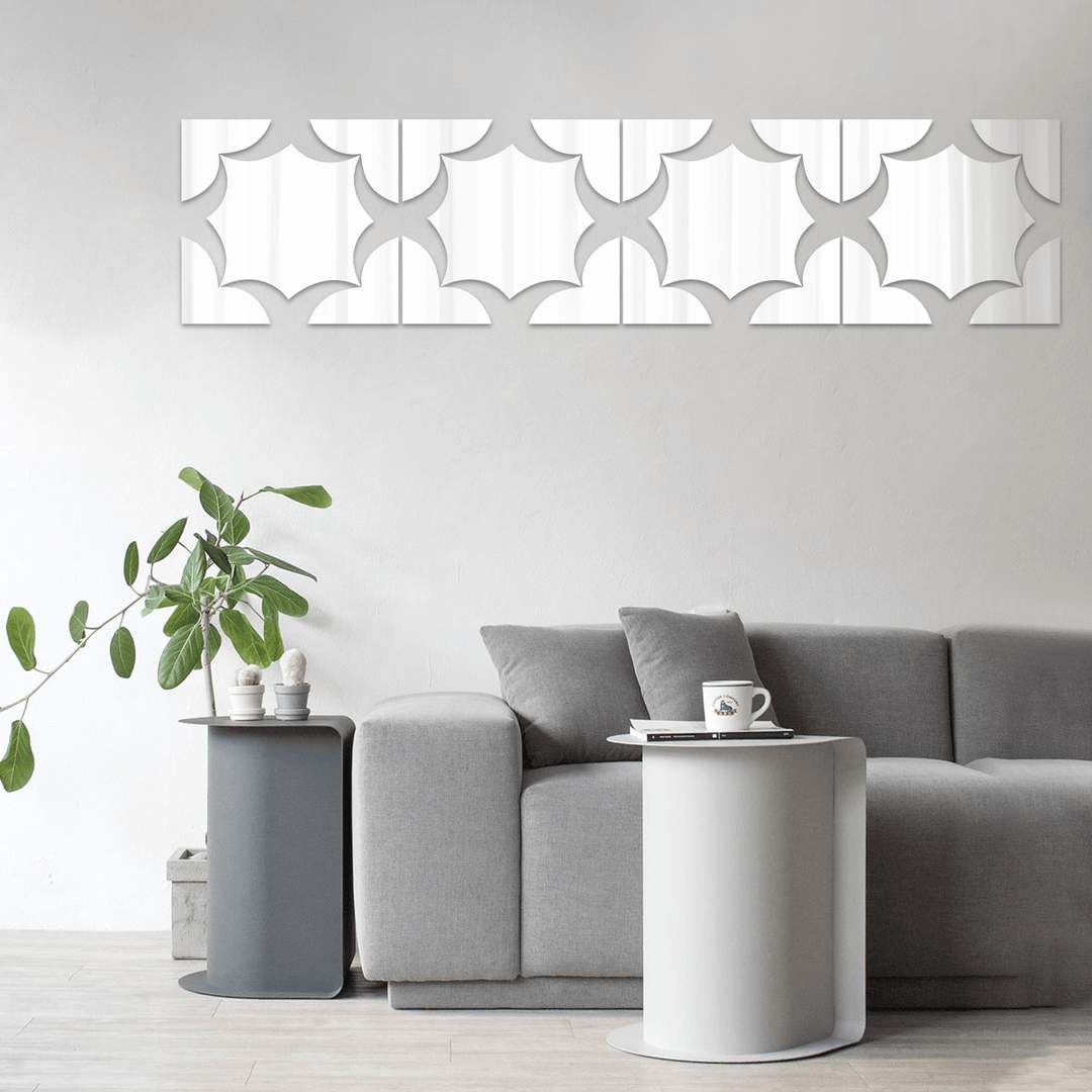 3D Acrylic Mirror Effect Tile Wall Sticker Room Decor Stick on Art Home Bathroom - MRSLM