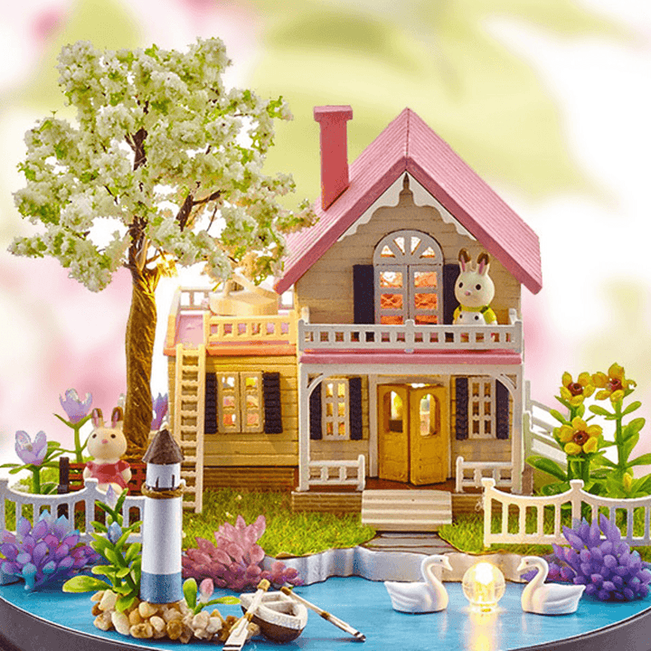 DIY Music Box Dolls House Dollhouse Handmade Miniature Kids Kits Toy Gift - MRSLM