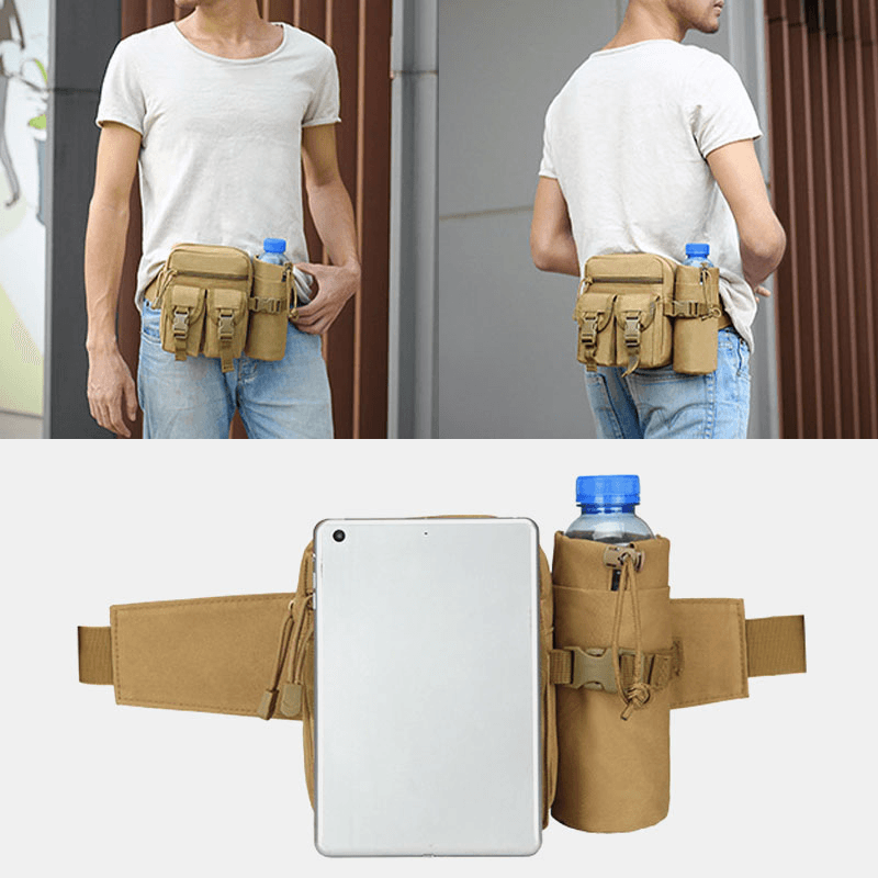 Men Multifunction Tactical Belt Bag Casual Sling Crossbody Bag Waist Bag - MRSLM