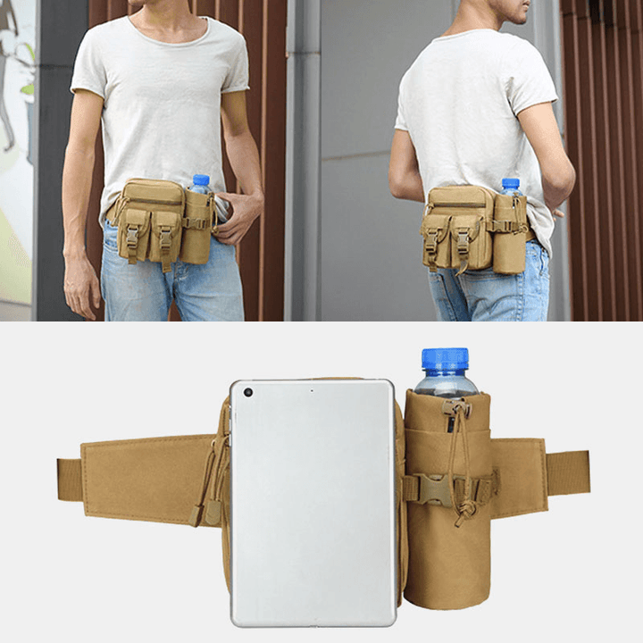 Men Multifunction Tactical Belt Bag Casual Sling Crossbody Bag Waist Bag - MRSLM