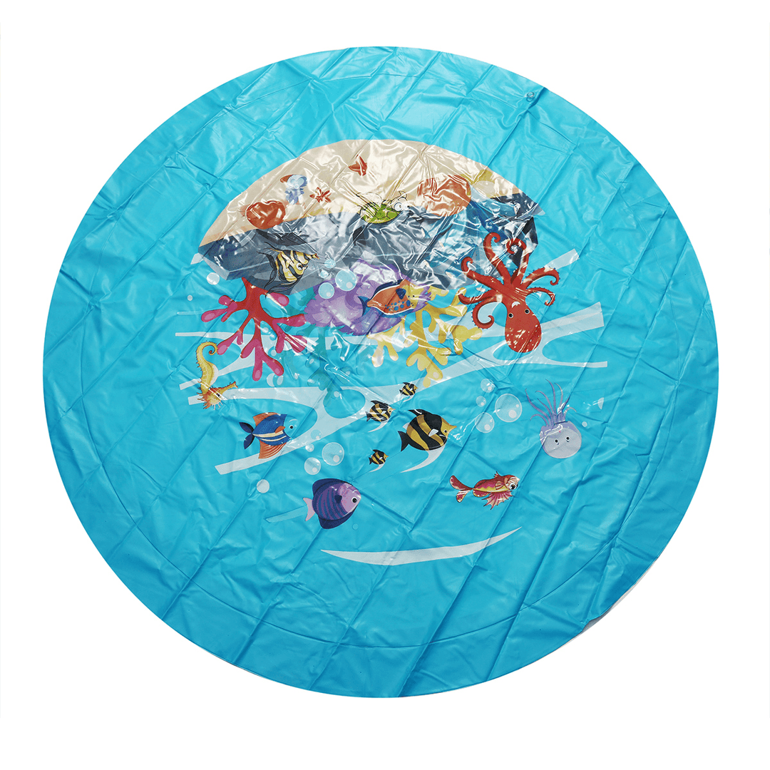 67Inch Splash Water Play Mat Sprinkle Splash Play Mat Toy for Outdoor Swimming Beach Lawn Inflatable Sprinkler Pad for Kids - MRSLM