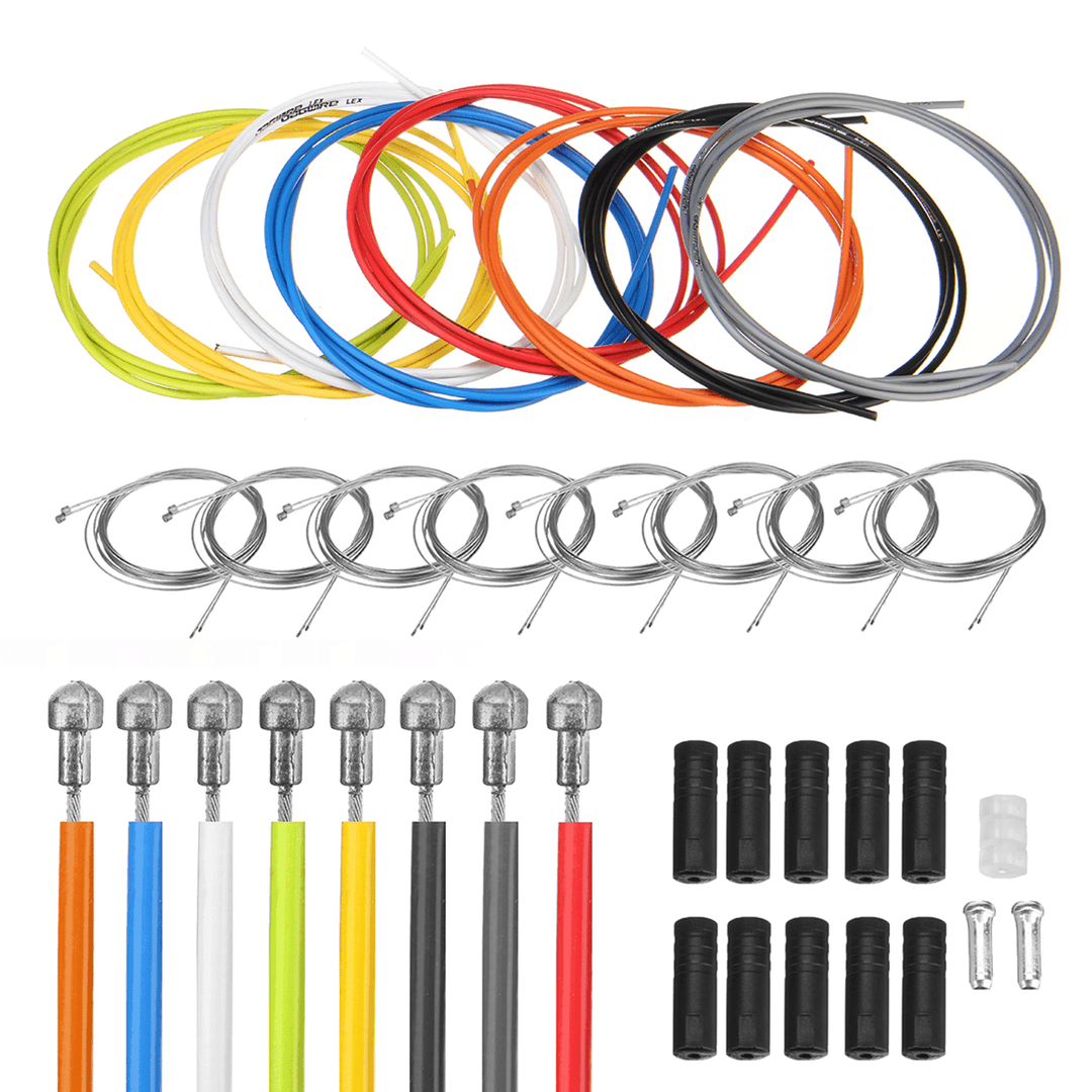 BIKIGHT 2M Bike Bicycle Front Rear Inner Outer Wire Gear Shifter Cable Cycling Repair Kit Multicolor - MRSLM