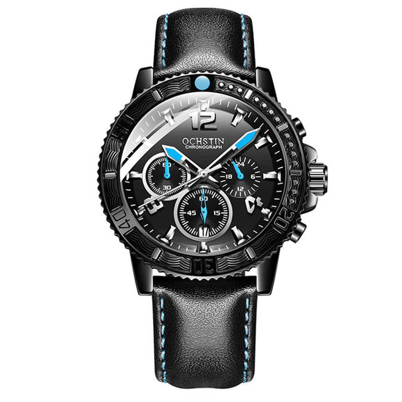 OCHSTIN GQ045B Business Style Men Wrist Watch Leather Watch Band Quartz Watch - MRSLM