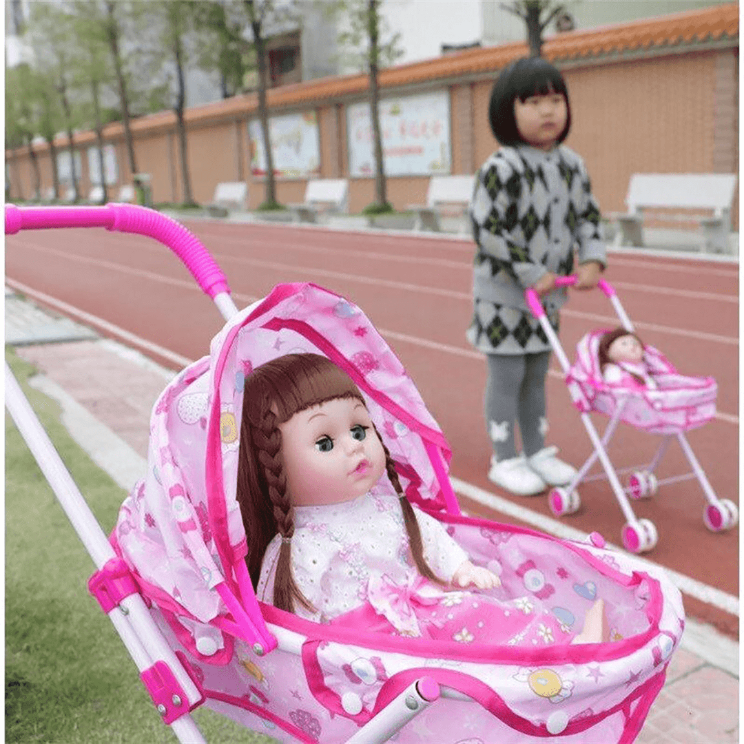 Baby Doll Stroller Folding Doll Trolley Children Walker Toys - MRSLM