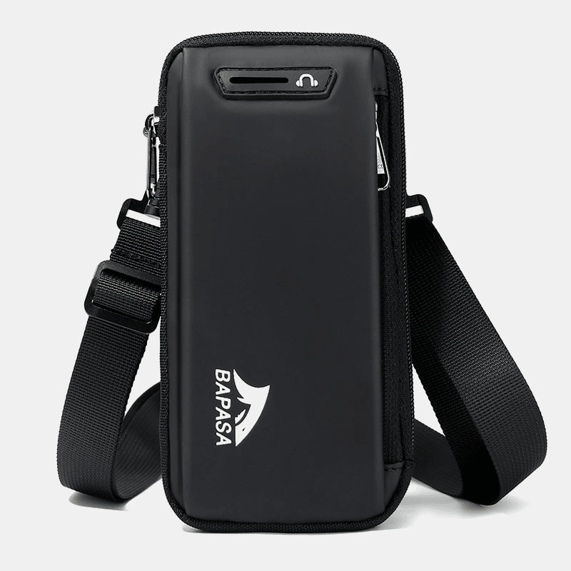 Men PU Leather Multifunction Large Capacity Casual Mini Phone Bag Waist Bag Shoulder Bag Crossbody Bag - MRSLM