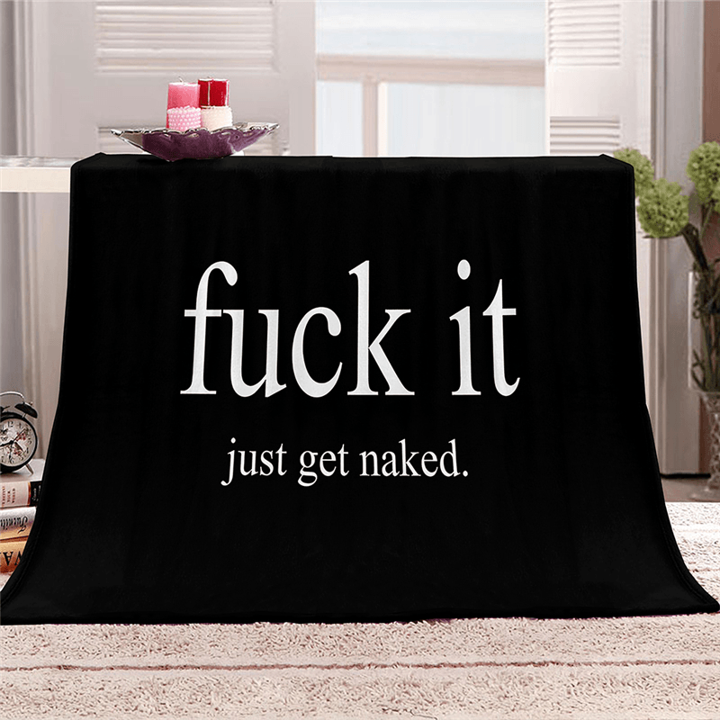 Funny Quotes Printing Plush Fleece Blanket Adult Fashion Quilts Office Warm - MRSLM