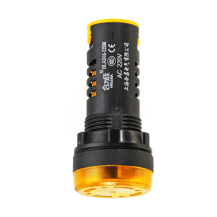 Machifit AC 220V 22Mm Flash Buzzer Indicator Light Signal Lamp Yellow - MRSLM