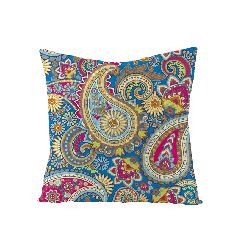 Bohemian Mandala Folk Geometrical Style Linen Throw Pillow Case Home Sofa Art Decor Cushion Cover - MRSLM
