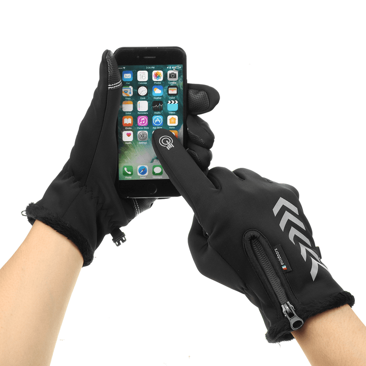 Black Smartphone Touch Screen Gloves Keep Warm Knitted Warm - MRSLM