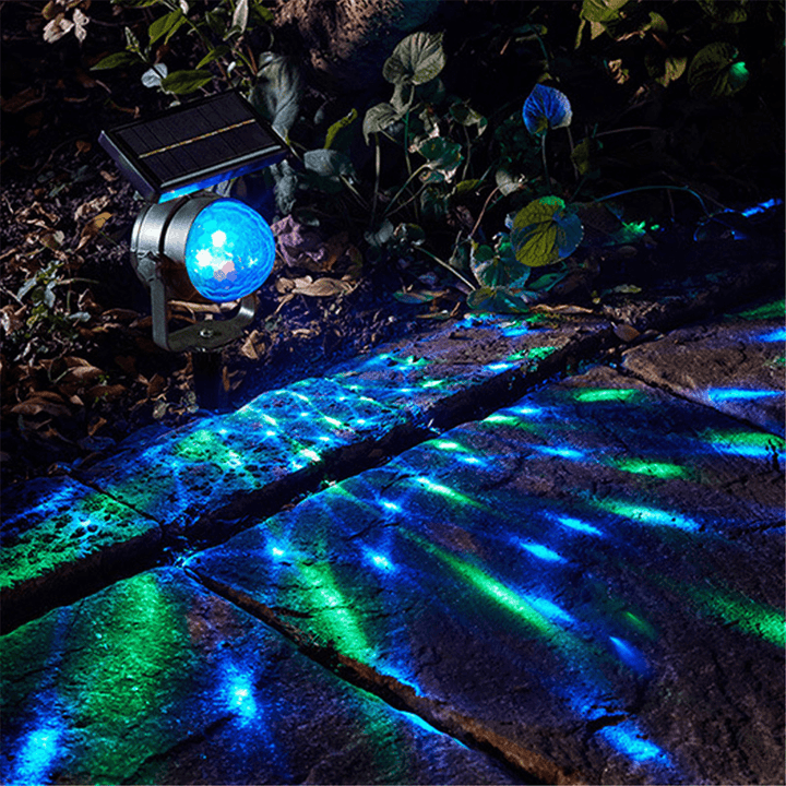 Solar Power Garden Rotating Lights Outdoor Landscape Path Yard Projector Light Decorations - MRSLM