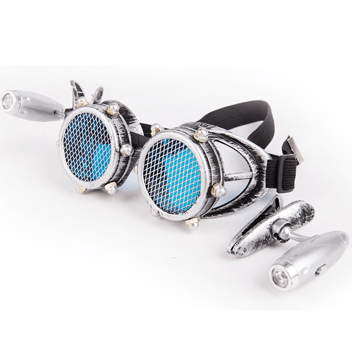 Steampunk Industrial Retro plus LED Lights Halloween Dress up Cosplay Glasses - MRSLM