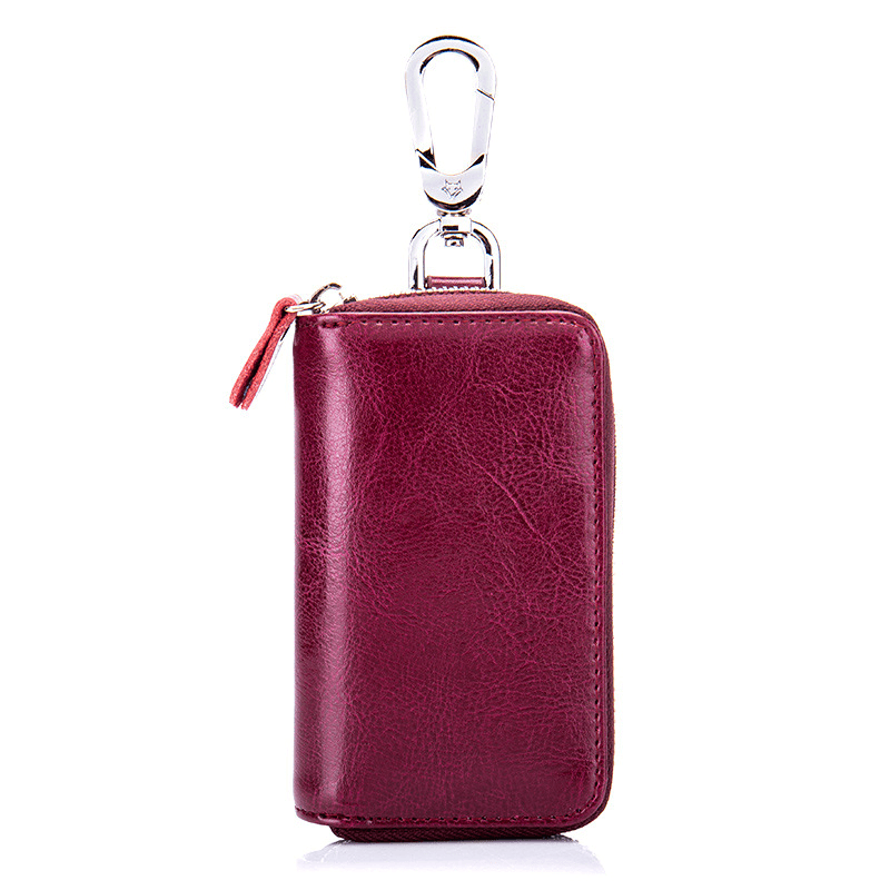 Men Women Genuine Leather Car Key Case Key Holder Waist Bag - MRSLM