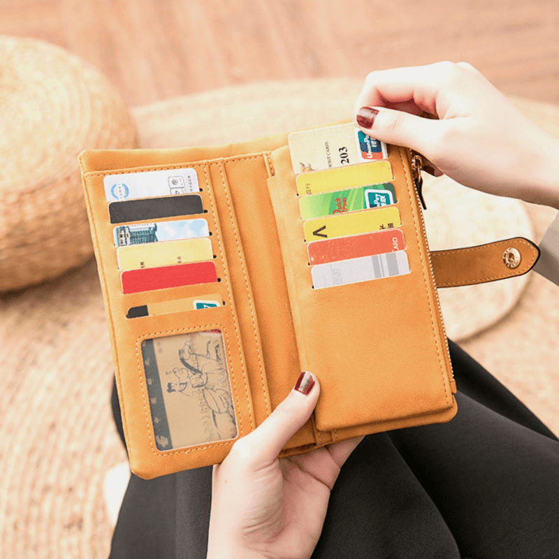 Women 23 Card Slots Crocodile Pattern Long Wallet Purse Phone Bag - MRSLM