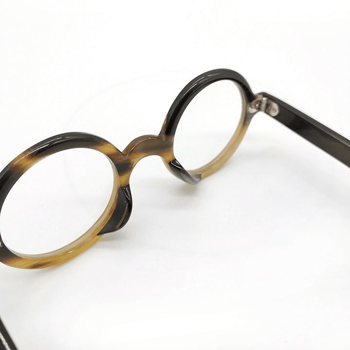 Personalized Horn Myopia Full Frame Infinite Degree Transparent Wood Color Flat Retro - MRSLM