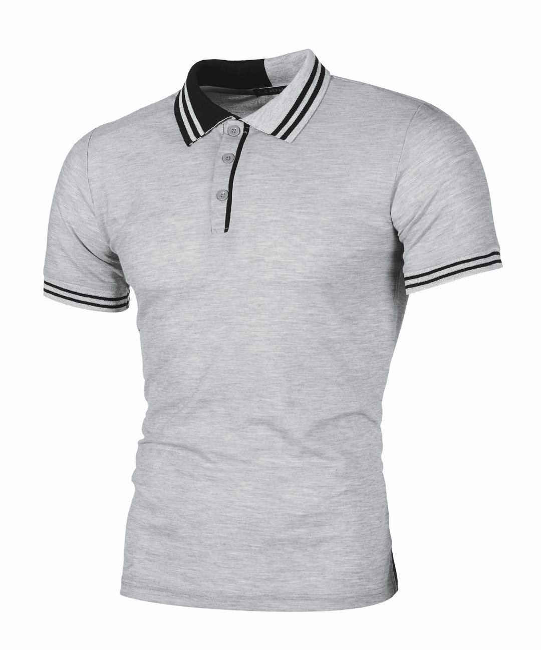 New Men'S Simple Striped Color Matching Slim Casual Polo Fir - MRSLM
