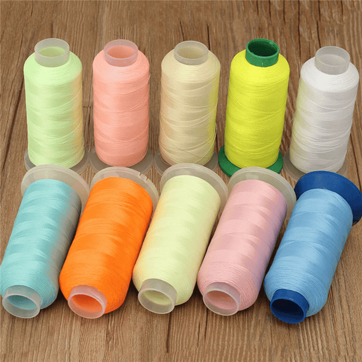 3000 Yards Polyester Glow Thread Spool Cross Stitch Knitting Sewing Embroidery Luminous Threads - MRSLM