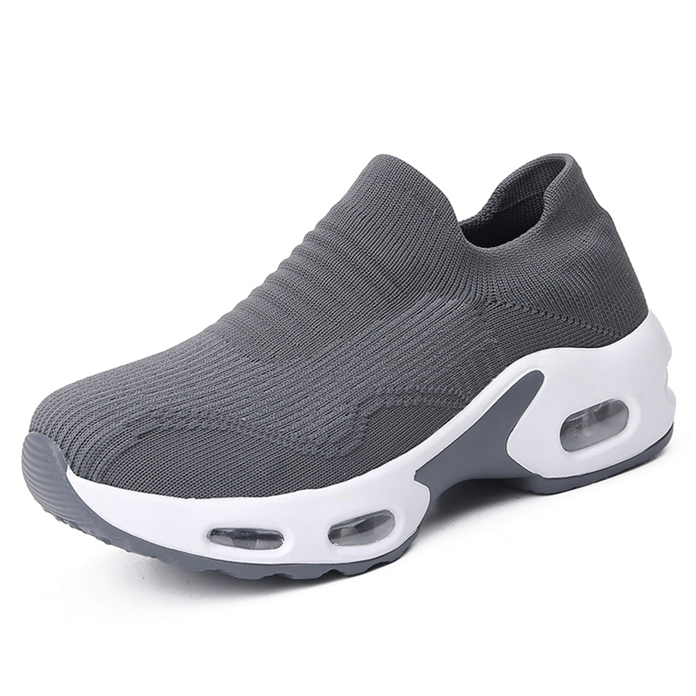 Women Brief Solid Breathable Fabric Soft Sole Cushioned Slip on Sports Shoes - MRSLM