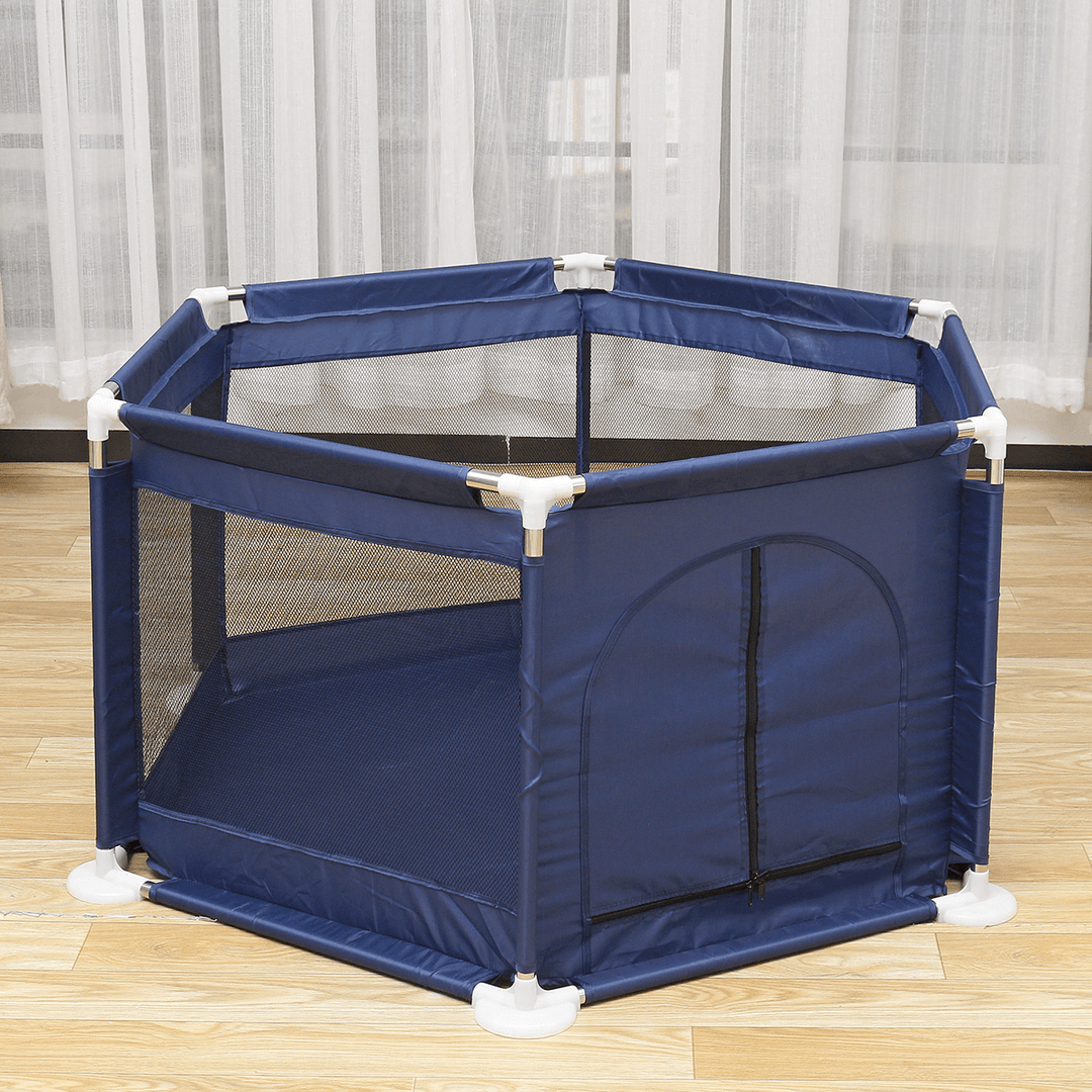 6 Sided Baby Playpen for Babies Baby Playard Infants Toddler 6 Panels Safety Folding Indoor Outdoor Kids Play Pens Baby Fence Game Toy Pool Tent - MRSLM