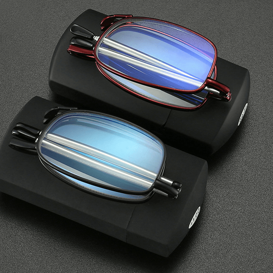 Unisex Anti-Blue Light Foldable Portable Telescopic Stretch Frame Parent Gift Reading Glasses Presbyopic Glasses - MRSLM