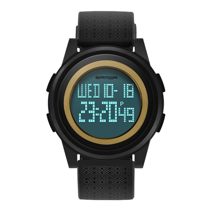 SANDA 337 Digital Watch LED Waterproof PU Leather Sports Student Watch - MRSLM