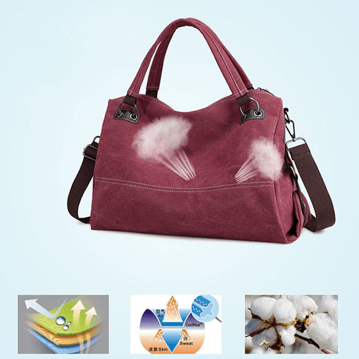 Women Casual Canvas Handbag Multi-Carry Crossbody Bag - MRSLM