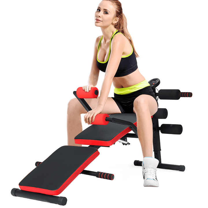 Adjustable Folding Sit up Bench Abdominal Muscle Exercise Machine Dumbbell Stool Bodybuilding Trainer Fitness Equipment - MRSLM