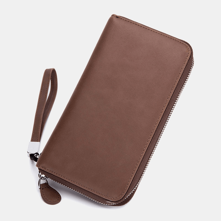 Men Women Genuine Leather Card Holder Clutches Bag Wallet for Business - MRSLM