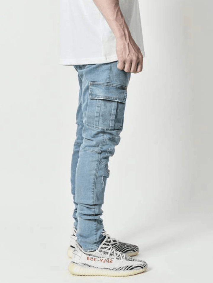 New Skinny Jeans with Side Pockets and Feet for Men - MRSLM