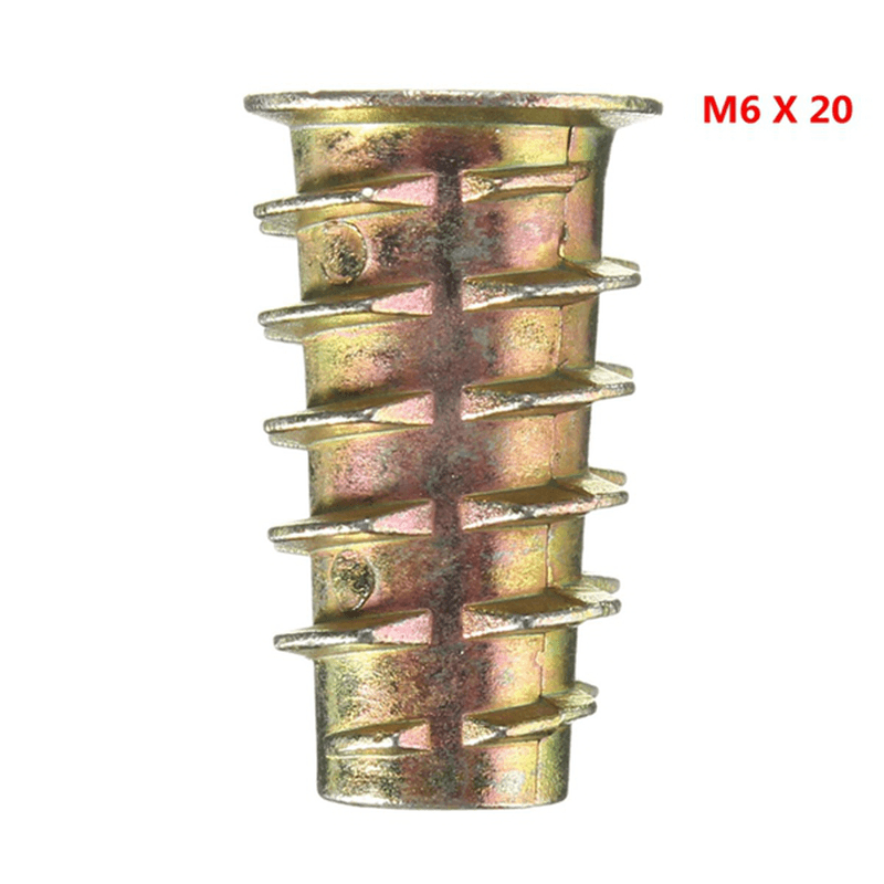 M4 M5 M6 M8 M10 Threaded Type D Wood Insert Nuts Alloy - MRSLM