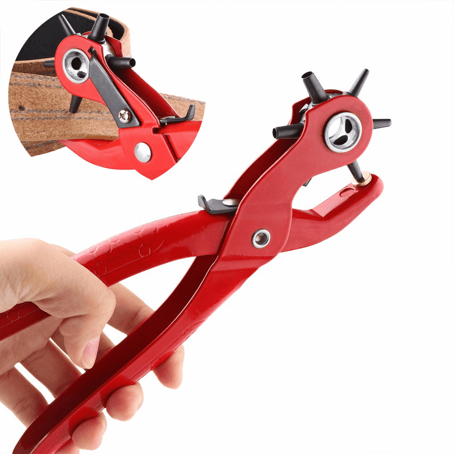 Honana WX-B1 9'' Sewing Leather Belt Hole Puncher Tools Pliers Hook Clamp 2/2.5/3/3.5/4/4.5MM Punch Size for Punching Hole Forceps Punch Head - MRSLM