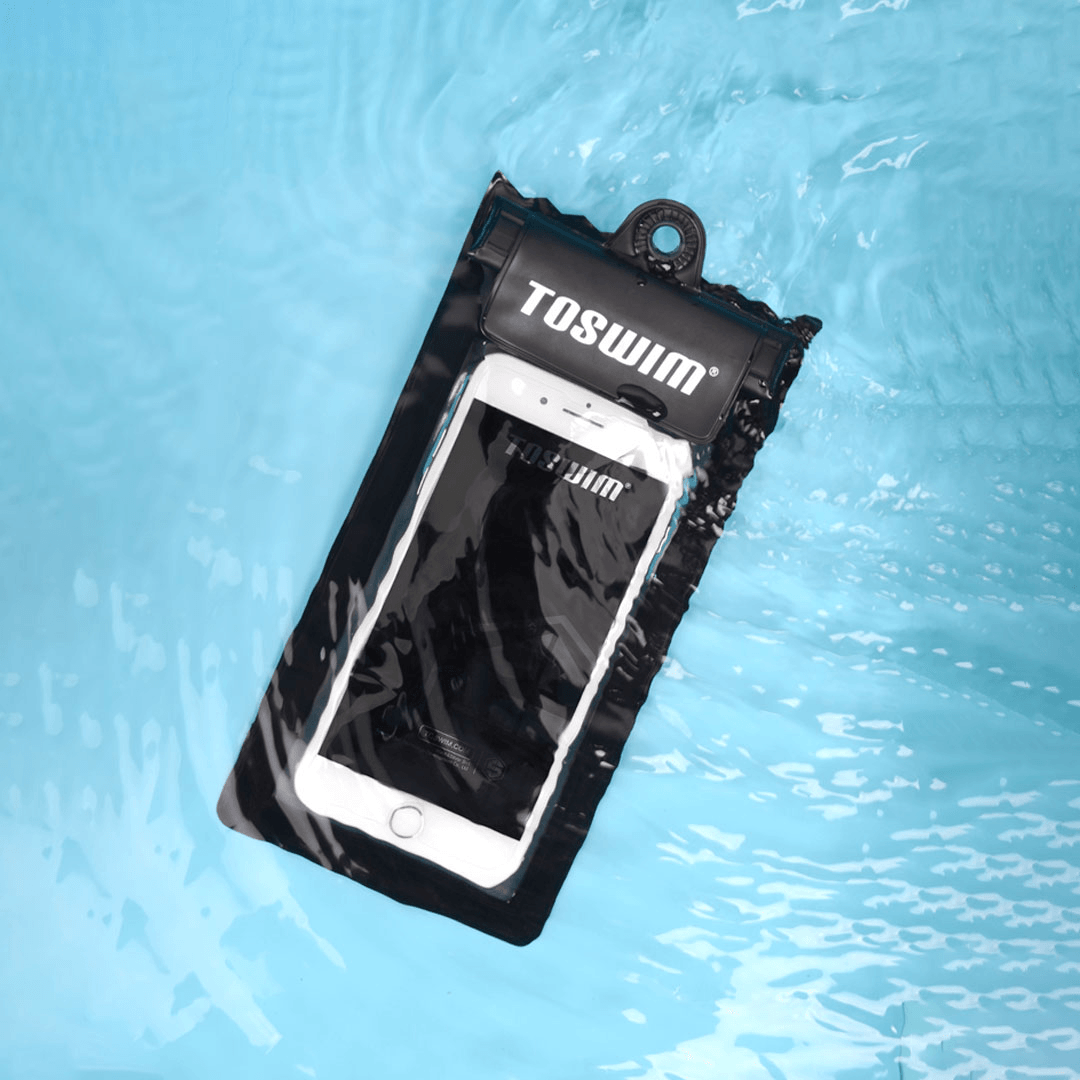 TOSWIM TPU IPX8 Waterproof Mobile Phone Bag Outdoor Swim Hanging Touch Screen Smartphone Holder for Swimming Diving - MRSLM