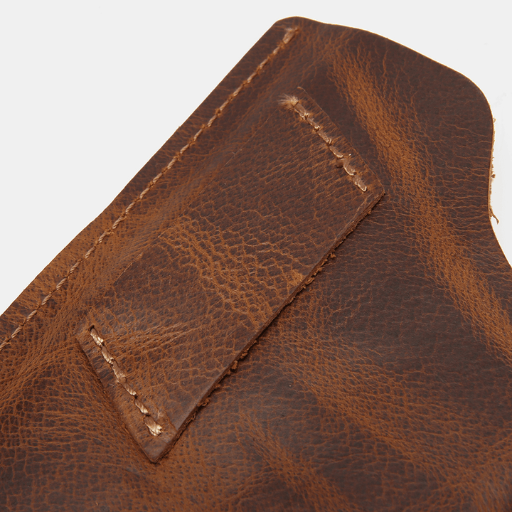 Ekphero Men Rub Color Genuine Leather Open 6.5 Inch Phone Bag Waist Bag Belt Bag - MRSLM