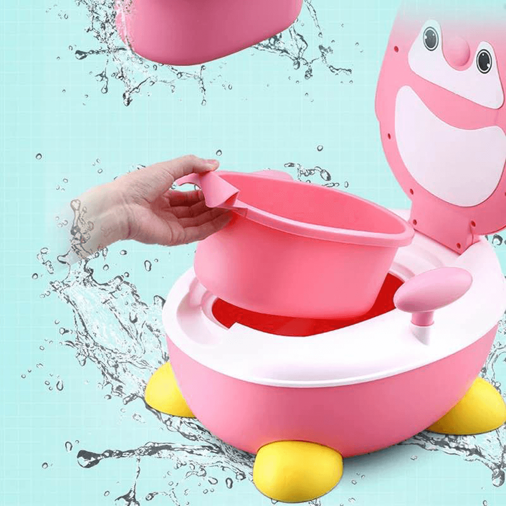 Children Potty Penguin Shape Spatterproof Urine Portable Toilet Freely Adjustable Height for Kid Care - MRSLM