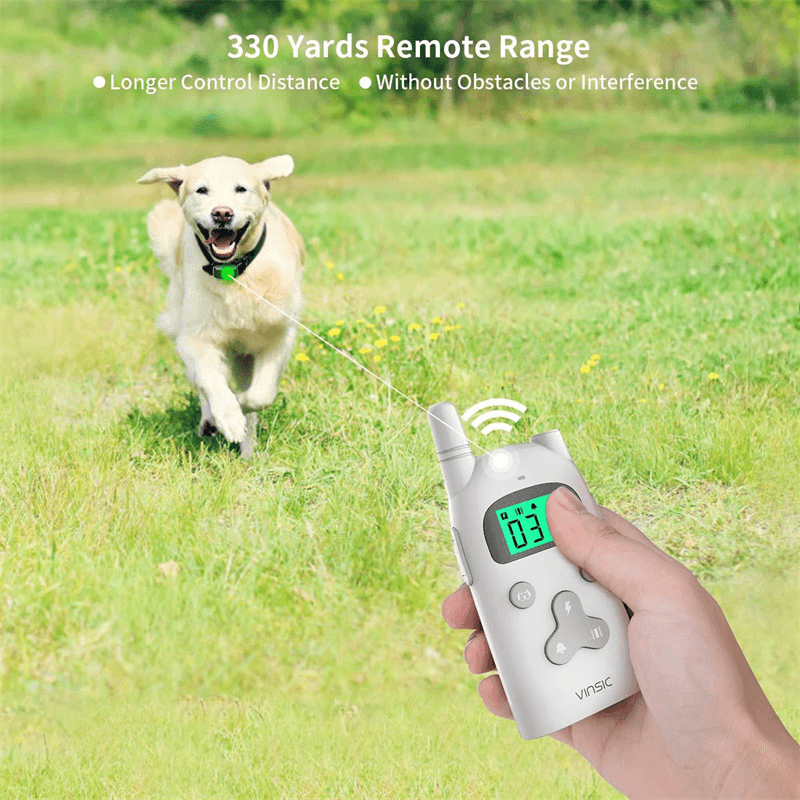 Waterproof Dogs Training Collar 3 Mode for Training Electric Shock Vibration Beep Mode Adjustable Strap Collar See Your Dogs at Night - MRSLM
