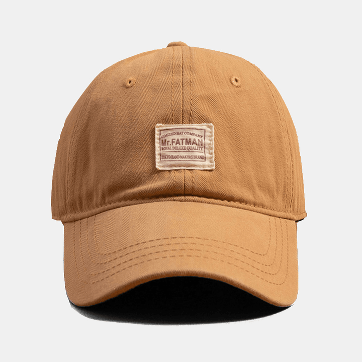 Unisex Cotton Solid Soft Top Baseball Cap Letters Pattern Patch Fashion Sunshade Hat - MRSLM