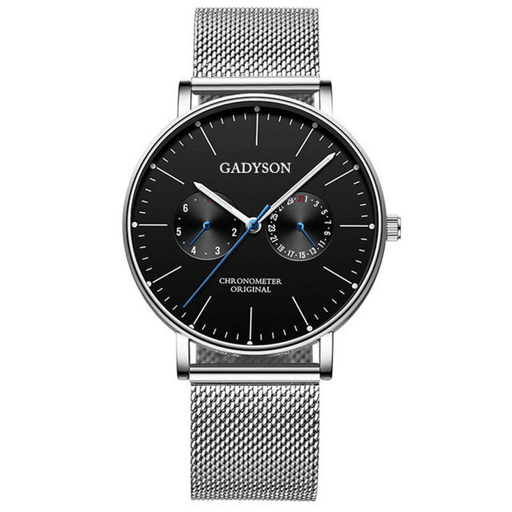 GADYSON A0101 Fashion Men Watch Luminous Display Metal Mesh Belt Business Ultra-Thin Quartz Watch - MRSLM