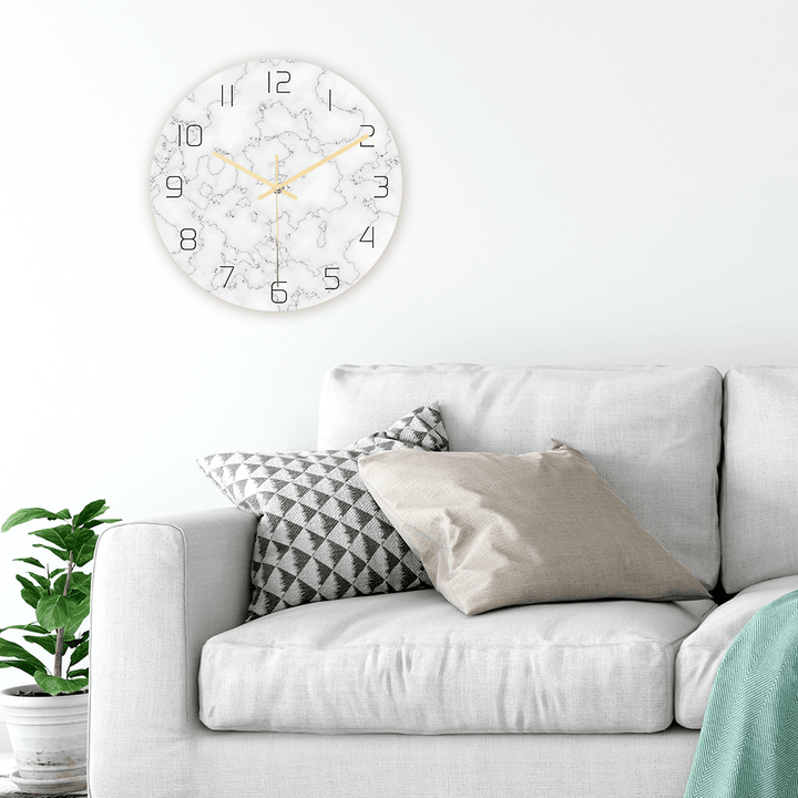 CC014 Creative Marble Pattern Wall Clock Mute Wall Clock Quartz Wall Clock for Home Office Decorations - MRSLM