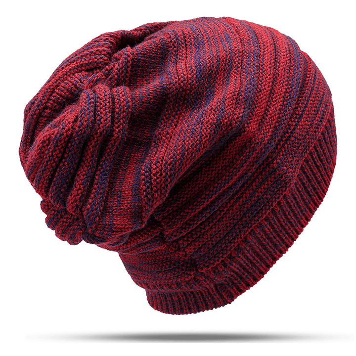 Fashion Winter Warm Knit Hat Outdoor plus Size plus Velvet Earmuffs Beanie Cap for Men Women - MRSLM