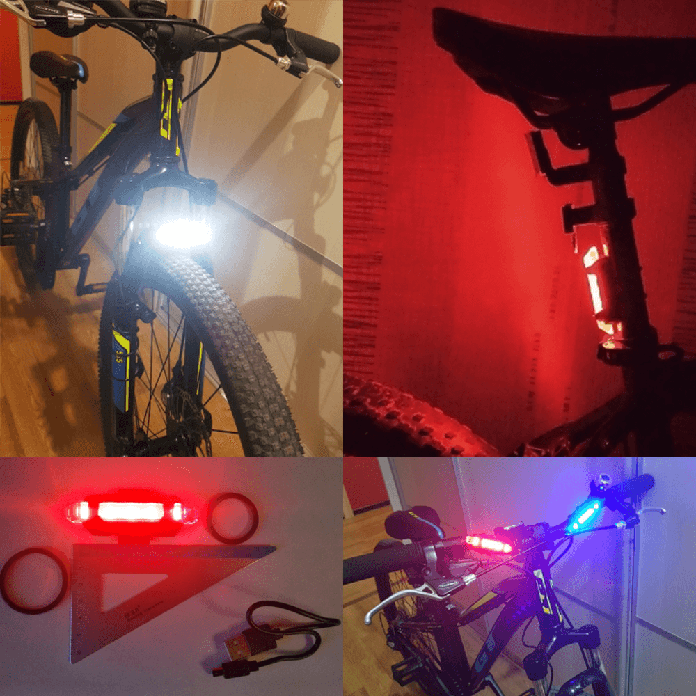 BIKIGHT Multi-Purpose LED Warning Light for Outdoor/Scooter Safety Flashlight USB Rechargeable Headlamp Taillight for Electric Scooters&Bicycle - MRSLM