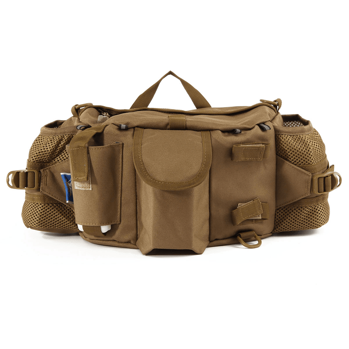 1000D Nylon Cycling Waist Bag Portable Storage Bag Shoulder Bag Double Kettle Side Bag for Camping Biking Climbing Fishing - MRSLM