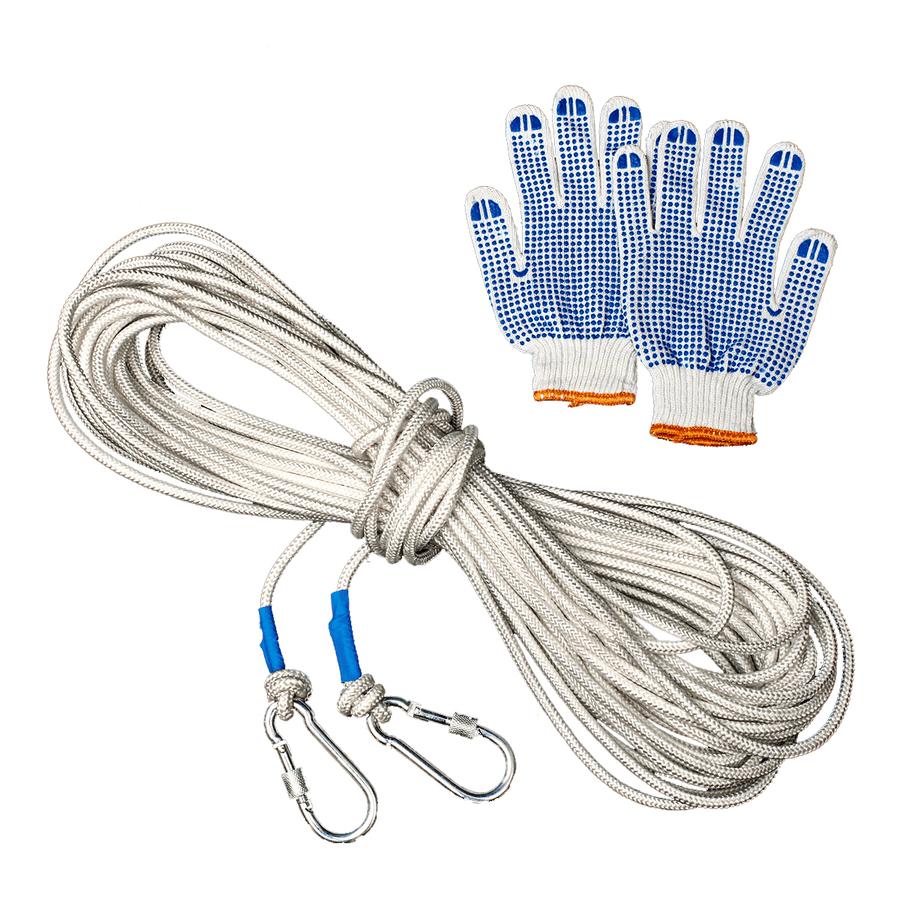 10/15/20/30M Outdoor Survival Safety Paracord Steel Wire Rope Carabiner Gloves Emergency Tool Kits - MRSLM