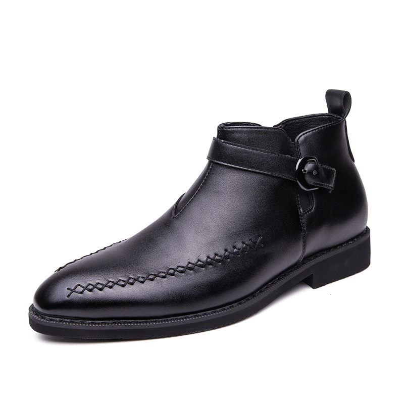 Men Hand Stitching Microfiber Leather Non Slip Soft Breathable Casual Chelsea Boots - MRSLM