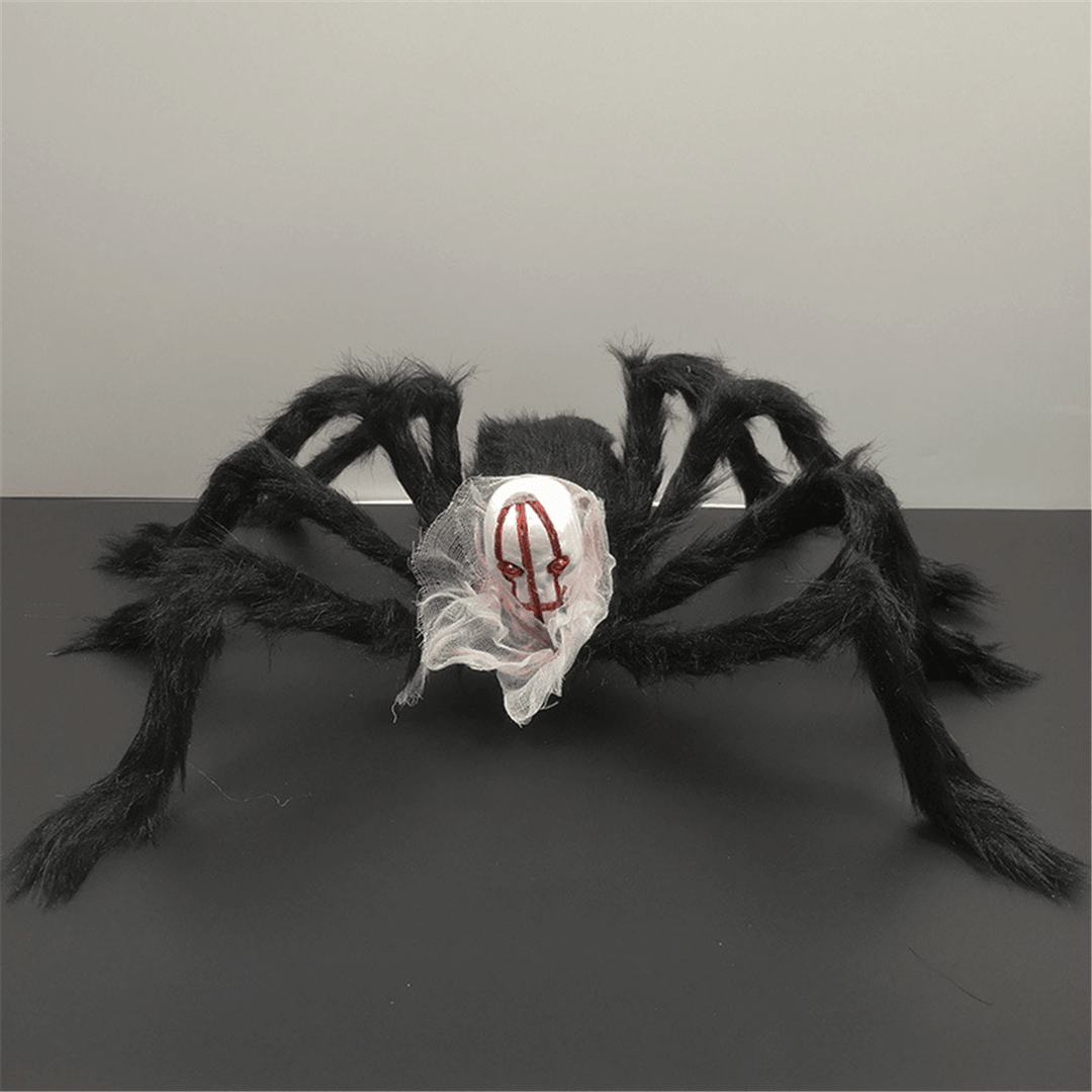 75*75Cm Simulation Skull Ghost Head Plush Spider Spider Leg Straighten Horror Toy - MRSLM