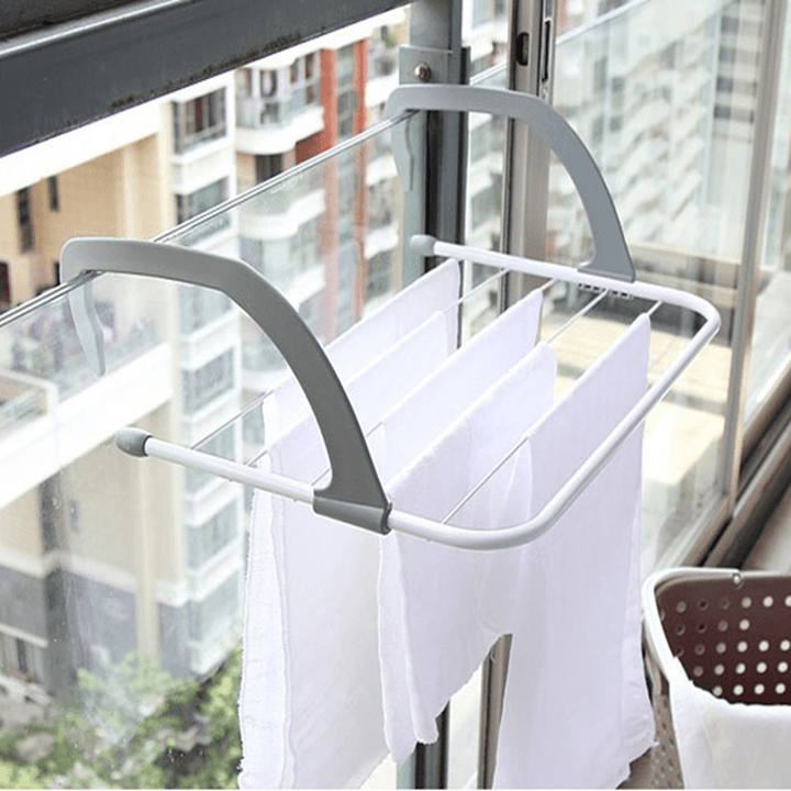 Multifunction Foldable Outdoor Clothes Drying Rack Bathroom Windowsill Sunderies Stand - MRSLM