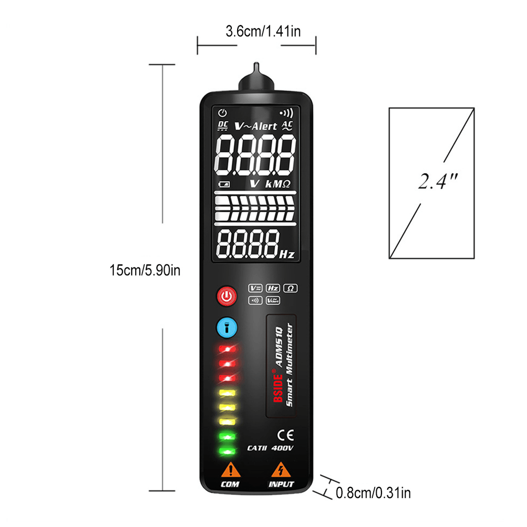 BSIDE 2.4-Inch Digital Multimeter LCD Non-Contact AC DC Voltage Test Pen Hidden Wire Detector 3-In-1 Measuring Tools - MRSLM